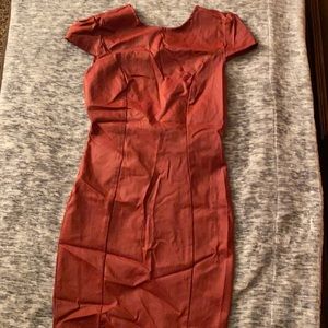 Super sexy red faux leather mini dress